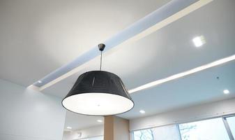 Hanging lamp from ceiling in office background photo