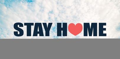 Stop Coronavirus Stay At Home flat nature background banner. photo