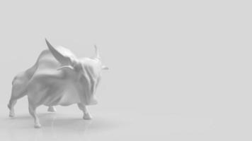 The white bull on clear background for business concept  3d rendering photo