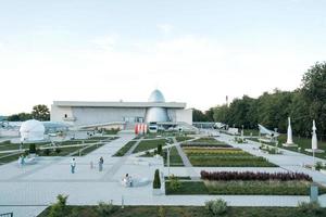 Kaluga Cosmonautics Museum-preparation for the opening of the 2nd line. Rocket Vostok, planetarium dome, Tsiolkovsky Park in front of the building, reconstruction. August 29, 2022, Kaluga, Russia. photo