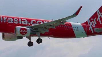 PHUKET, THAILAND NOVEMBER 30, 2018 - AirAsia Airbus 320 HS BBV approaching before landing at Phuket airport. video