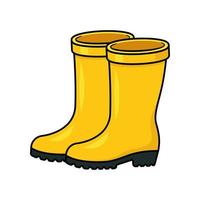 yellow boots vector isolated on white background