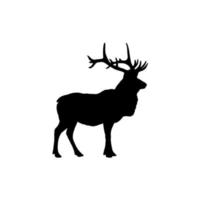 Illustration Silhouette Vector of Deer Isolated White