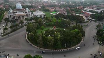 Aerial view of the ring road in Slawi, Central Java-Indonesia. video