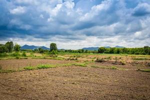 preparar el cultivo del suelo en zonas agrícolas tierras áridas esperando la temporada de lluvias para plantar foto