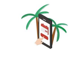 take vacation leave or annual leave request online from mobile for travelling vector