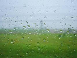 abstract background of water droplets on glass photo