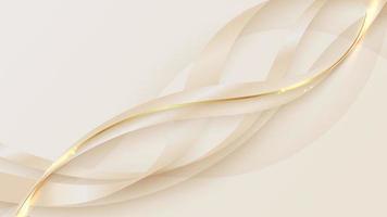 Abstract luxury style golden wave lines on white background vector