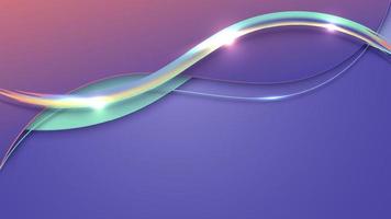 Banner web template abstract wavy shapes with wave brush and lighting effect on blue background vector