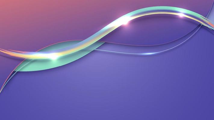 Banner web template abstract wavy shapes with wave brush and lighting effect on blue background