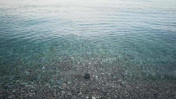 golven van de zee breken Aan de zand van een strand in spotorno, in western ligurië. in de zomer van 2022 video