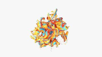 kleurrijk verf plons met druppels. 3d illustratie ontwerp. video