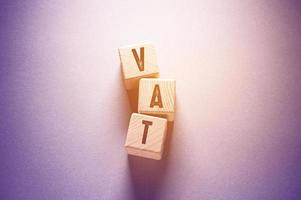 Vat Word with Wooden Cubes photo