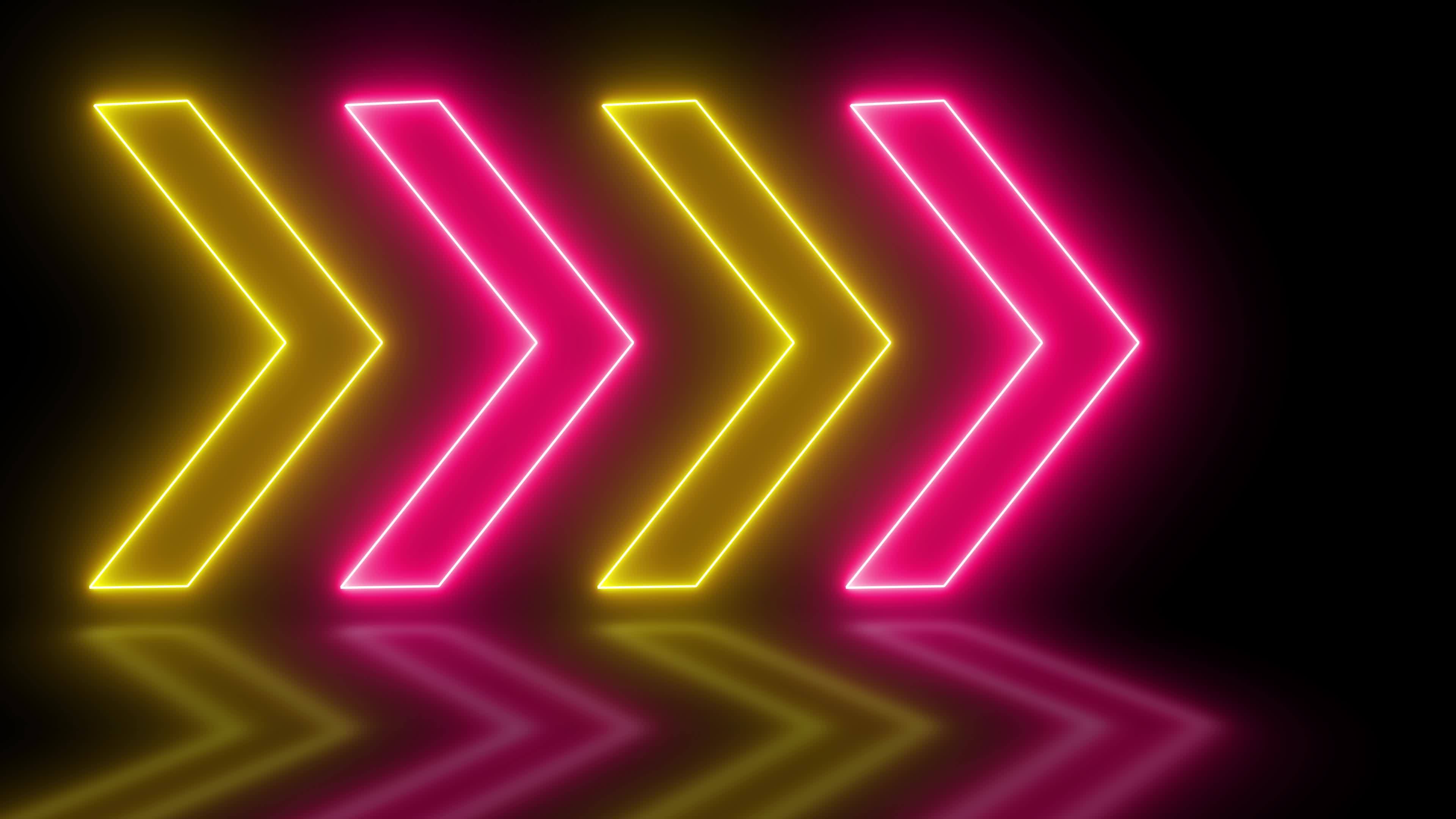 flèches lumineuses au néon, direction de la flèche lumineuse sur fond