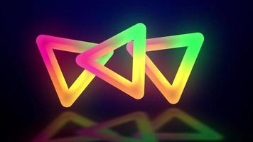 beautiful minimalistic fantastic neon triangle landscape background, Abstract Neon Triangles, triangle abstract concert background, Video animation of glowing neon triangle,