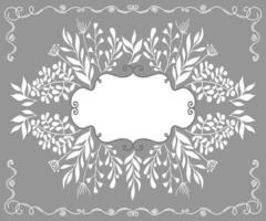 Vector vintage background with floral pattern and template for text.