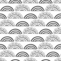Vector seamless pattern in Scandinavian style with flowers and leaves