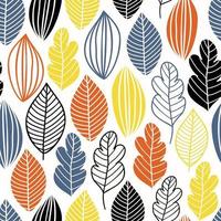 Vector seamless pattern in Scandinavian style with flowers and leaves