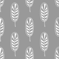 Vector seamless pattern in Scandinavian style with flowers and leaves