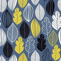 Vector seamless pattern in Scandinavian style with flowers and leaves