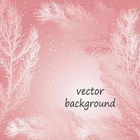 Winter background with snow and coniferous branches. Template for text. vector