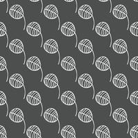 Vector seamless pattern in Scandinavian style with flowers and leaves
