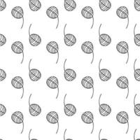 Vector seamless pattern in Scandinavian style with flowers and leaves