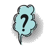 Speech bubble with question mark in retro style on a white background. vector