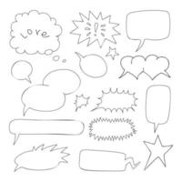 Set of comic speech bubbles. Hand-drawn, vector illustration.