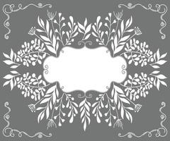 Vector vintage background with floral pattern and template for text.
