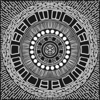 Mandala pattern black and white. Vector mystical background. Graphic abstract background. Black design element. Ethnic round ornament decoration.