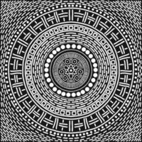 Mandala pattern black and white. Vector mystical background. Graphic abstract background. Black design element. Ethnic round ornament decoration.