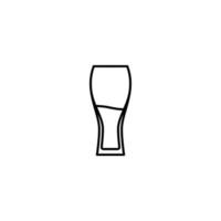 wiezenbier glass icon with half filled with water on white background. simple, line, silhouette and clean style. black and white. suitable for symbol, sign, icon or logo vector