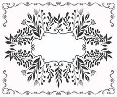 Vector vintage background with floral pattern and template for text.