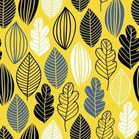 Vector seamless pattern in Scandinavian style with flowers and leaves