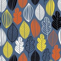 Vector seamless pattern in Scandinavian style with flowers and leaves