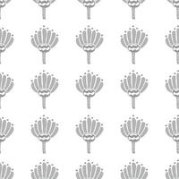 Vector seamless pattern in Scandinavian style with flowers and leaves