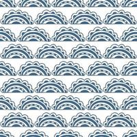 Vector seamless pattern in Scandinavian style with flowers and leaves