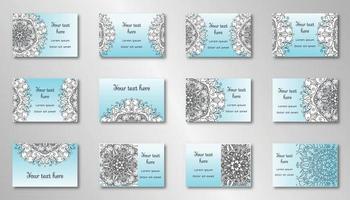 set card template with decorative mandala element. vector