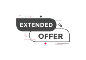 plantilla de signo de etiqueta colorida de oferta extendida. banner de web de símbolo de oferta extendida vector