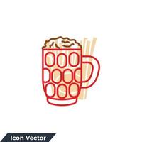 vaso de cerveza icono logo vector ilustración. plantilla de símbolo de vasos de cerveza para la colección de diseño gráfico y web