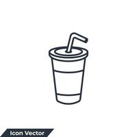 soft drink icon logo vector illustration. juice or cold beverage symbol template for graphic and web design collection