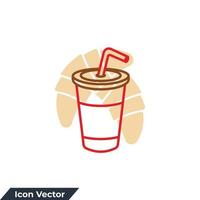 soft drink icon logo vector illustration. juice or cold beverage symbol template for graphic and web design collection