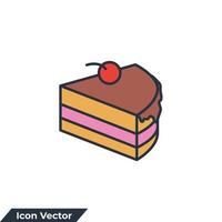 Ilustración de vector de logotipo de icono de pastel. plantilla de símbolo de postre de pastel dulce para la colección de diseño gráfico y web