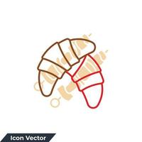 ilustración vectorial del logotipo del icono de croissant. plantilla de símbolo de croissant para la colección de diseño gráfico y web vector