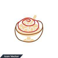 Ilustración de vector de logotipo de icono de rollos de canela. plantilla de símbolo de rollo de comida de panadería de canela fresca para la colección de diseño gráfico y web