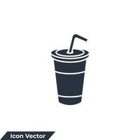 soft drink icon logo vector illustration. juice or cold beverage symbol template for graphic and web design collection