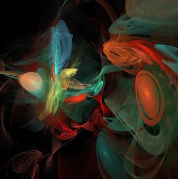 3D rendering abstract digital background. Pattern for textile and design.Fractal a never-ending pattern. Abstract Computer generated Fractal design photo