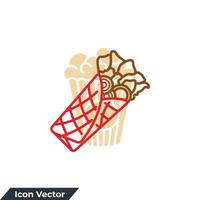 Shawerma sandwich icon logo vector illustration. shawarma symbol template for graphic and web design collection