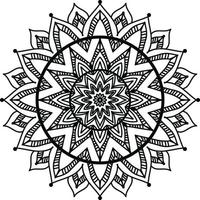 fondo de diseño de mandala ornamental negro, diseño de mandala, diseño de papel tapiz de arte de libro de colores de patrón de mandala, mandala en blanco y negro vector